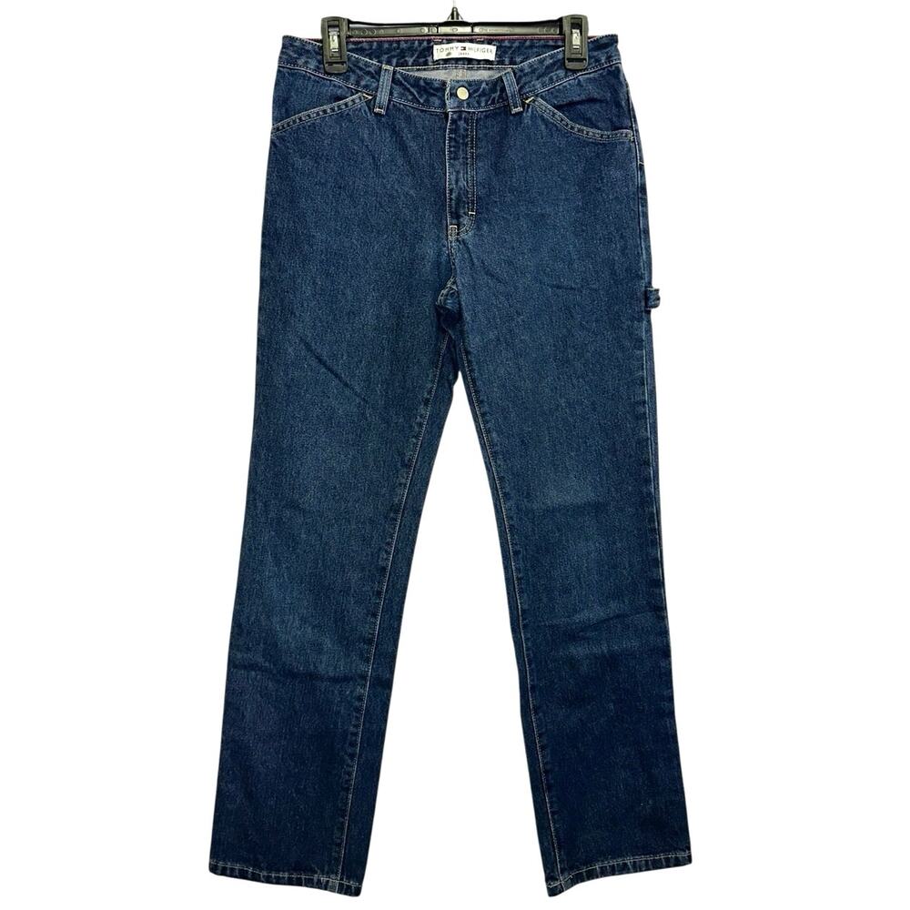 Vintage 2002 Tommy Hilfiger Slim Painter Jeans Size 6 Dark Wash Y2K Denim